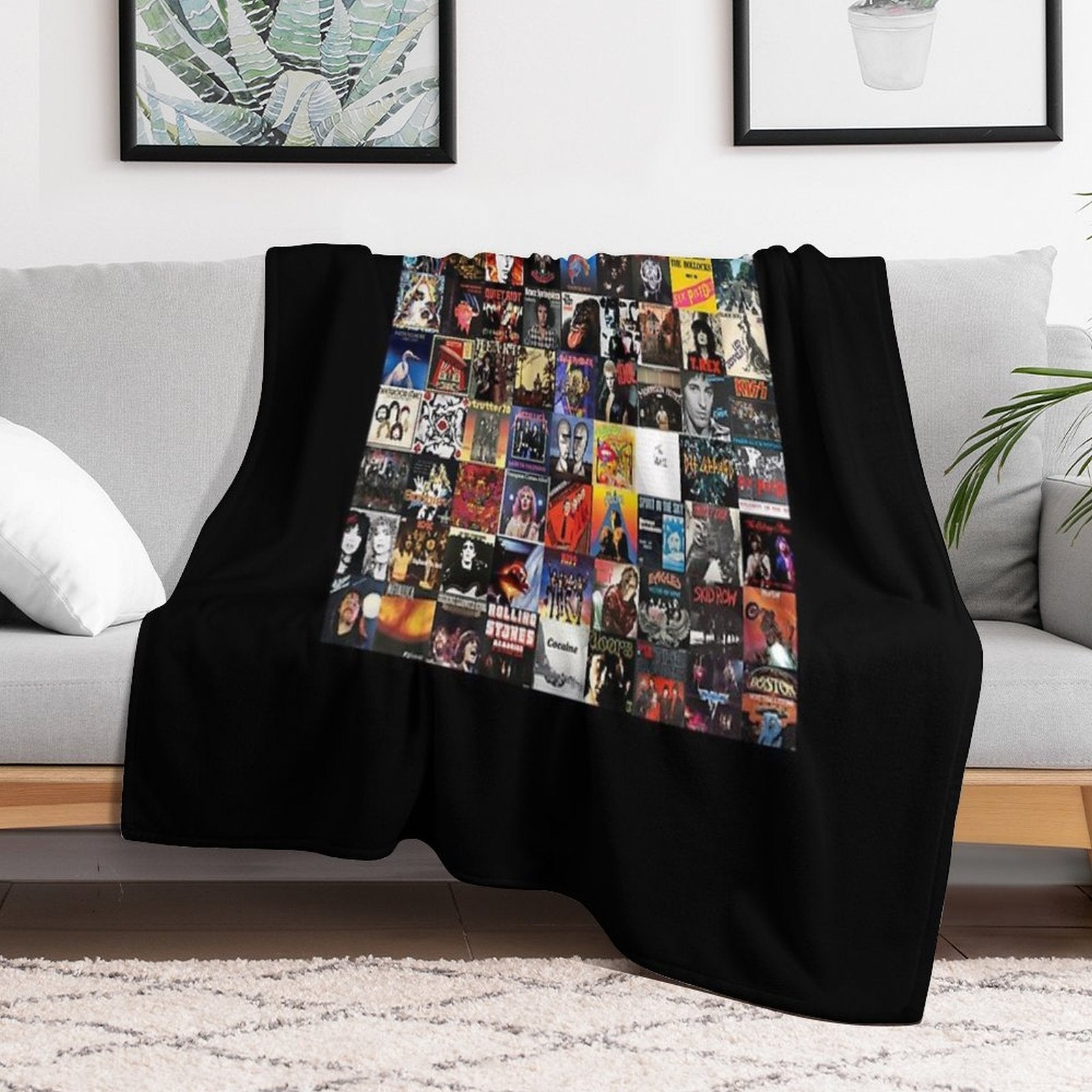 Rock Vinyl Collage Classic Wrinkle-free Throw Blanket