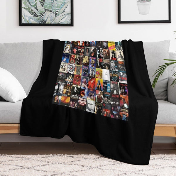 Rock Vinyl Collage Classic Wrinkle-free Throw Blanket