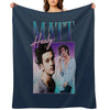 Matt Healy Homage  Funny Matty 1975 Retro 90's 80's Party Throw Blanket