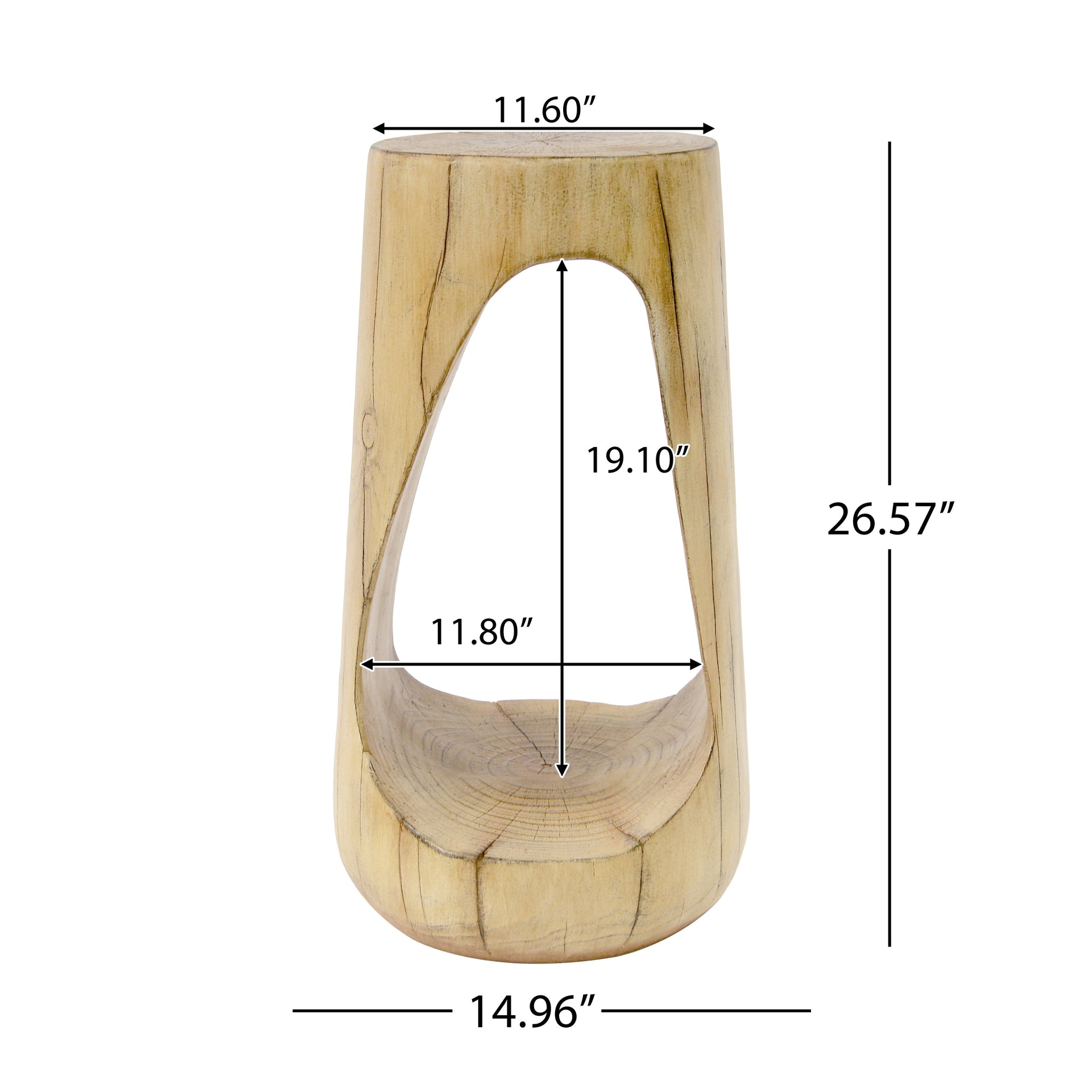 Hollow Design End Table with Wood Like Texture, and Natural Color