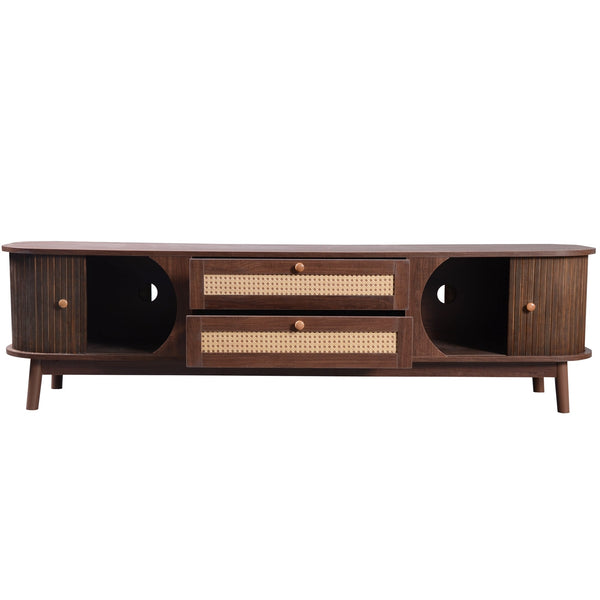 Modern Farmhouse Rattan TV Stand BLAKHOM