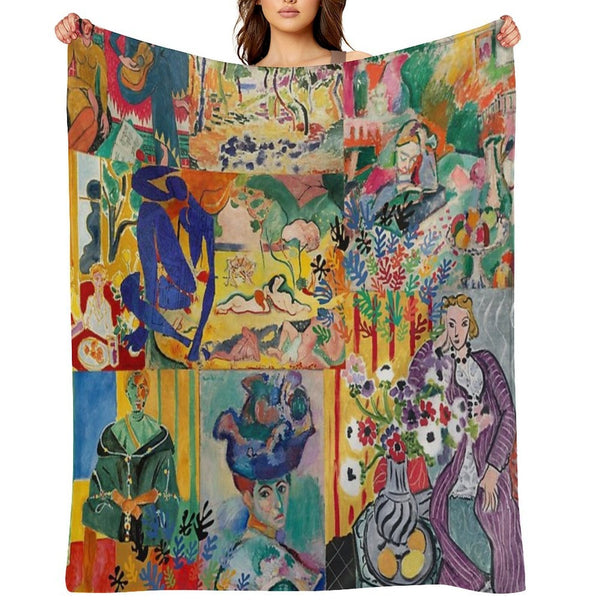 Matisse Collage Multi-functional Throw Blanket