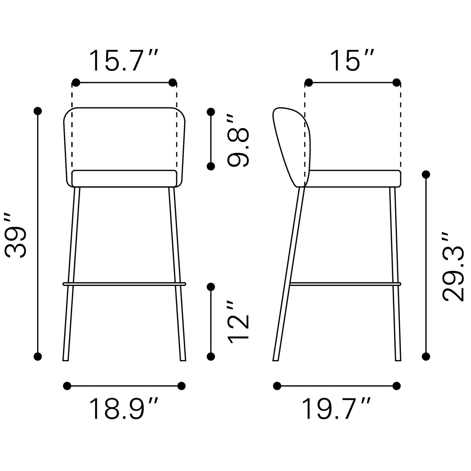 Linz Barstool (Set of 2) Cream