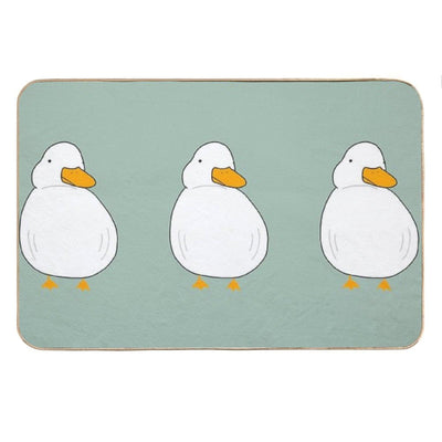 Chubby Duck Cute Fluffy White Bird Simple Anime Cartoon Kawaii Animal Bath Mat