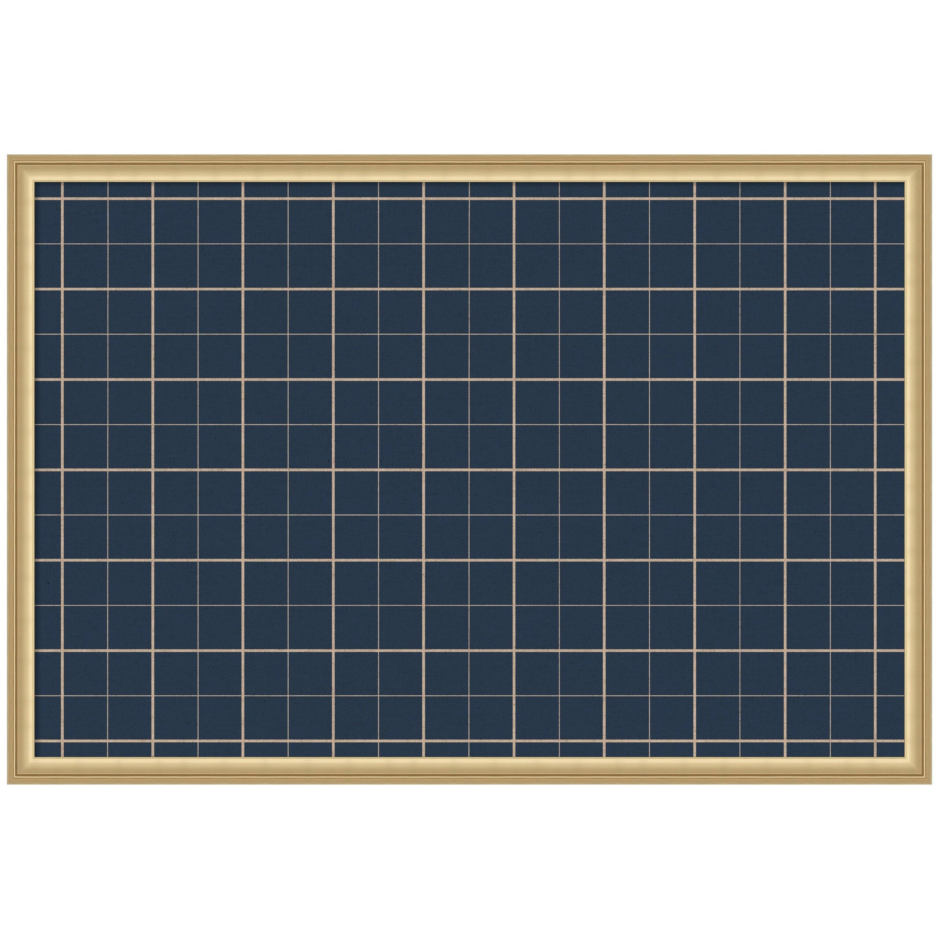 Framed Fabric Pinboard Navy Blue Plaid Wall Organization