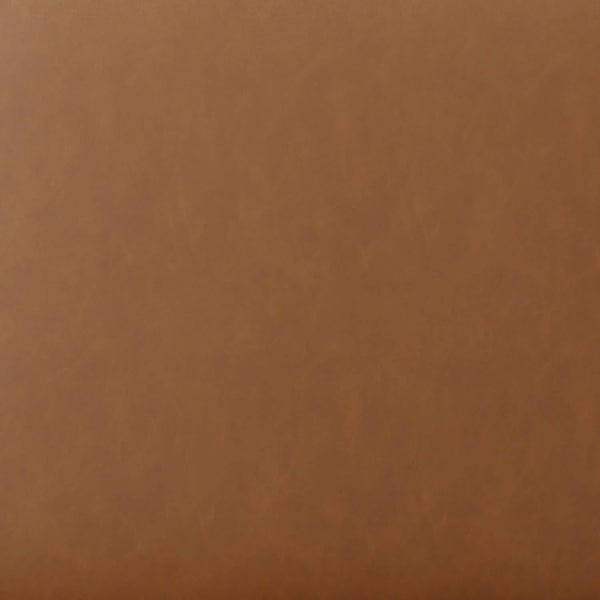 19-Inch Round Caramel Faux Leather Ottoman Footrest