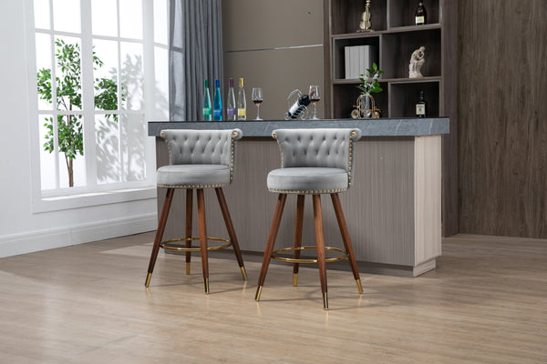 Swivel Bar Stools with Backrest Footrest ,with a fixed height of 360 degrees