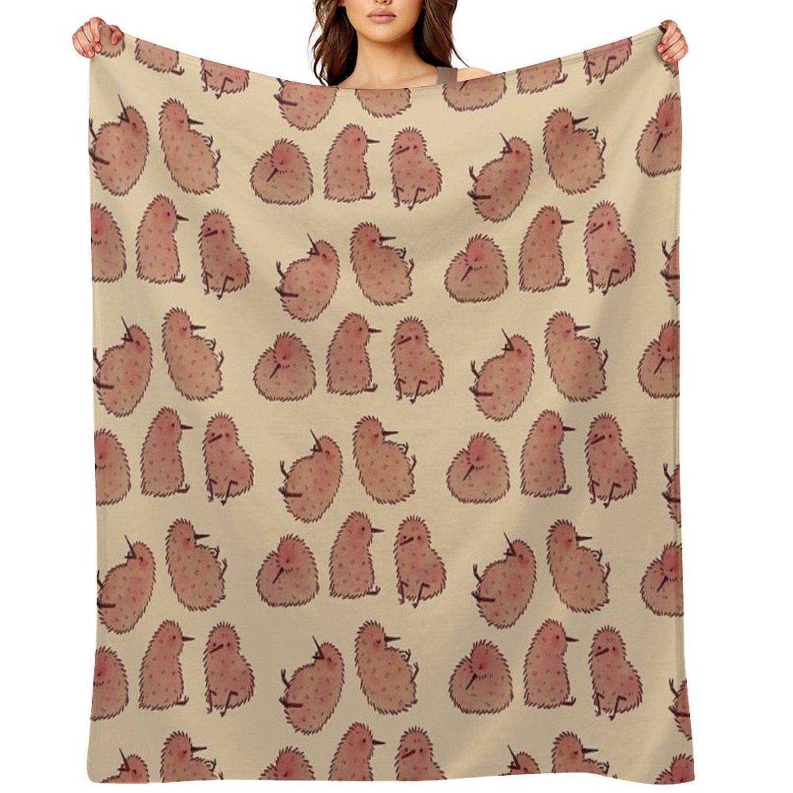 Cute Kiwi Birds Throw Blanket