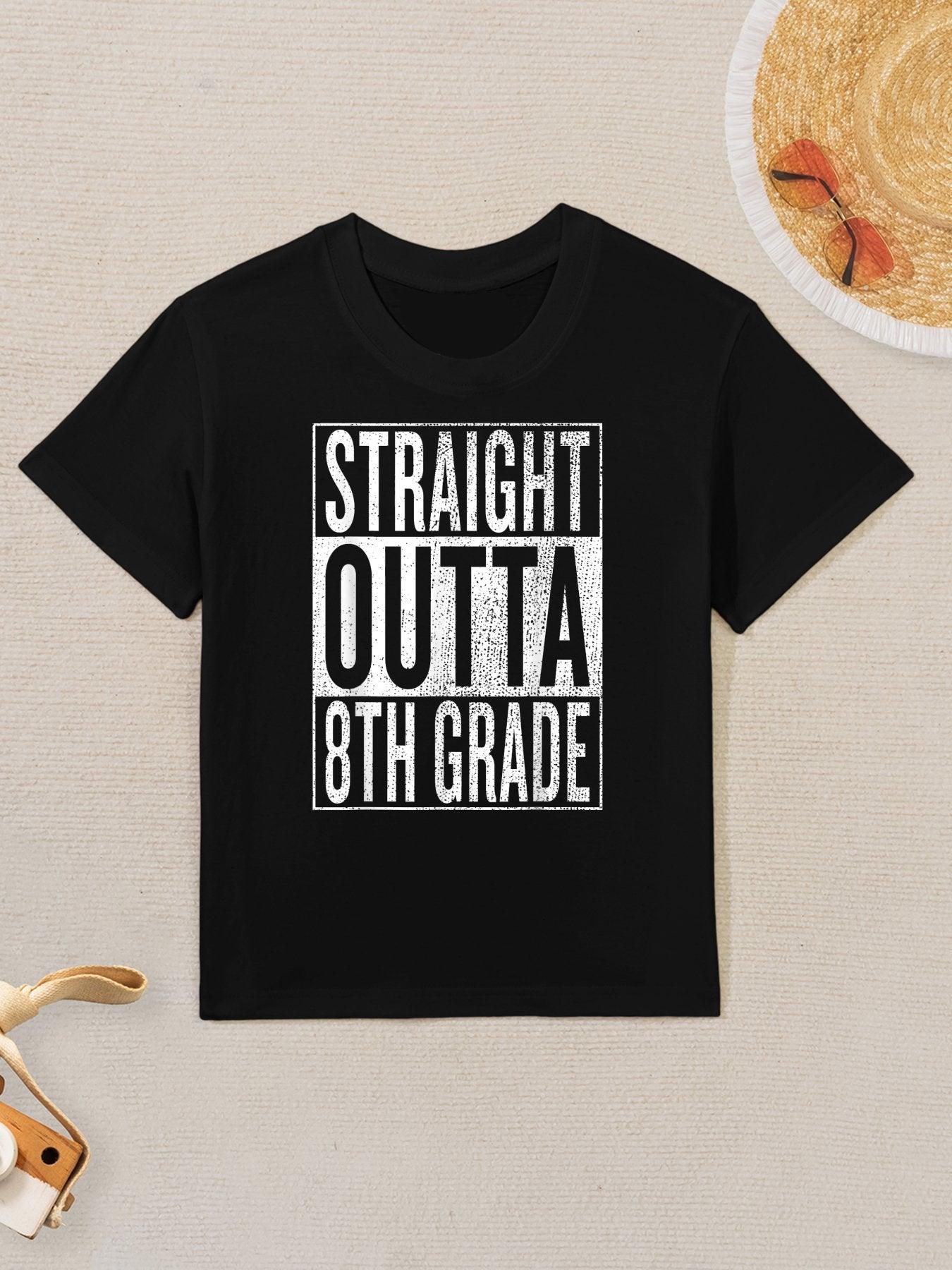 Straight Outta 8th Grade Great Graduation Gift Shirt Kids T-Shirt