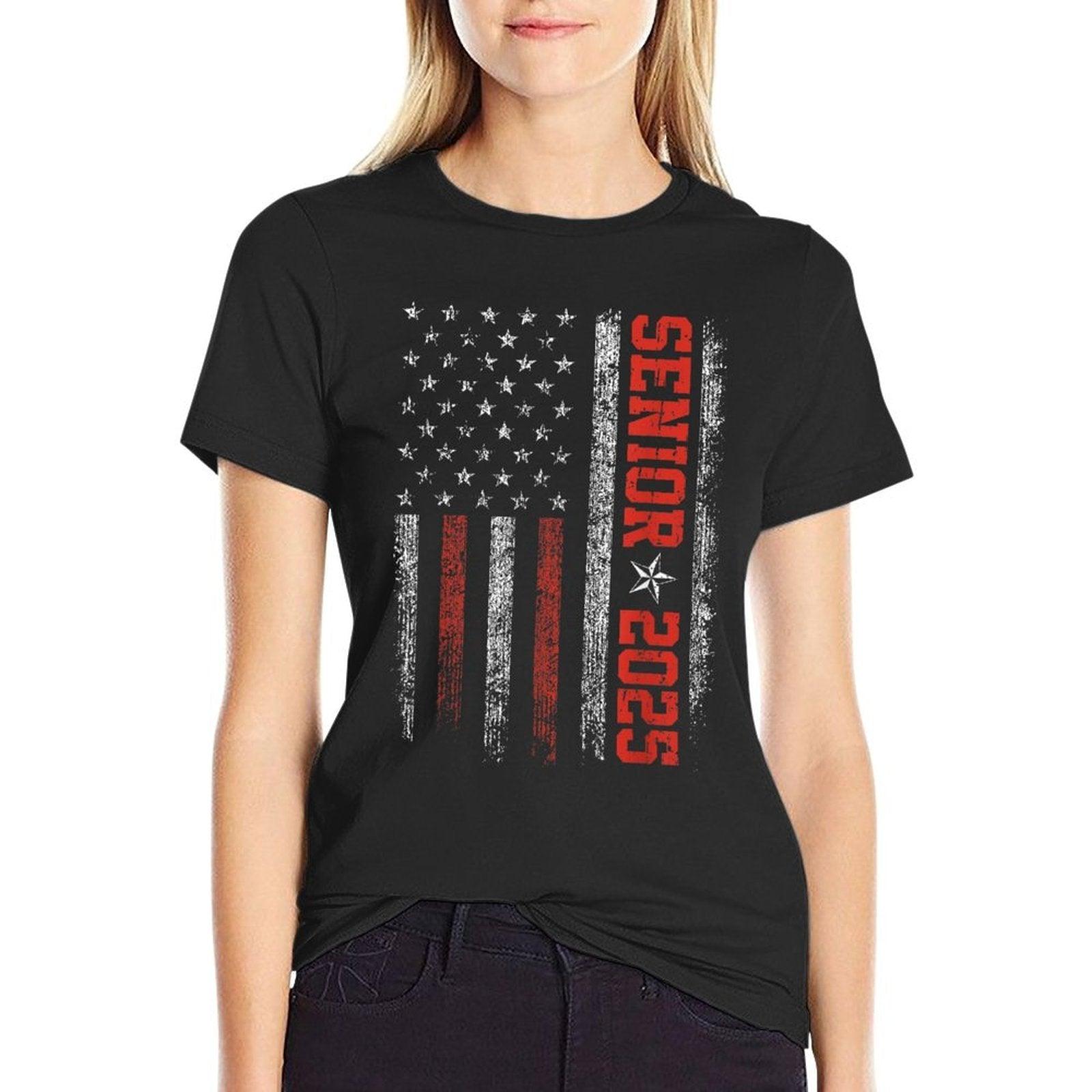 Senior Year 2025 American Flag USA Graduation Class Of 2025 T-Shirt
