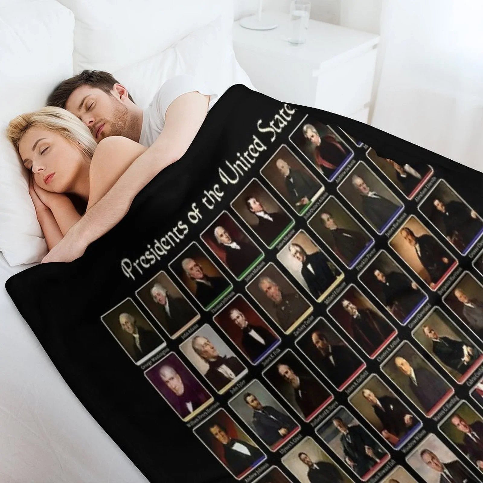 47 Presidents of The United States List (Updated - Including Trump) Throw Blanket