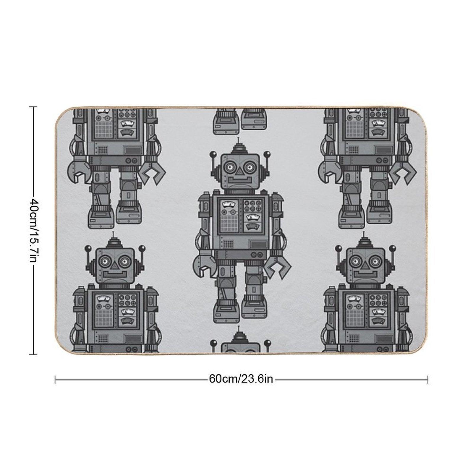 Vintage Robot  Stain-Proof Bath Mat