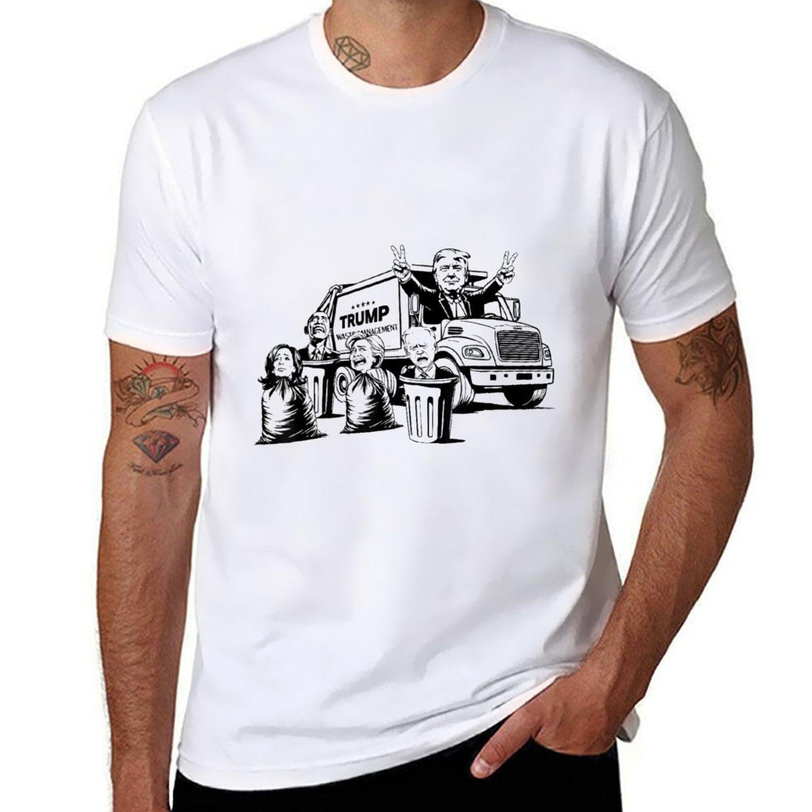 Trump Garbage Truck Kamala Biden Clinton Obama  Easy-care T-Shirt