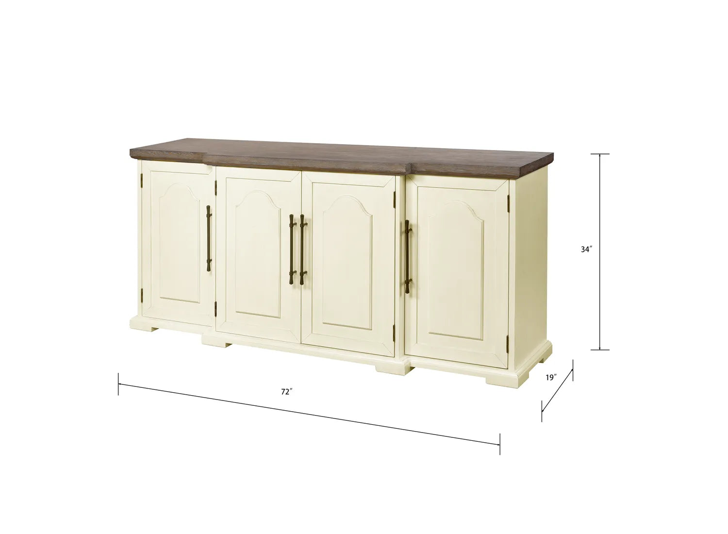 Locksmith Credenza - 4 Door Cream