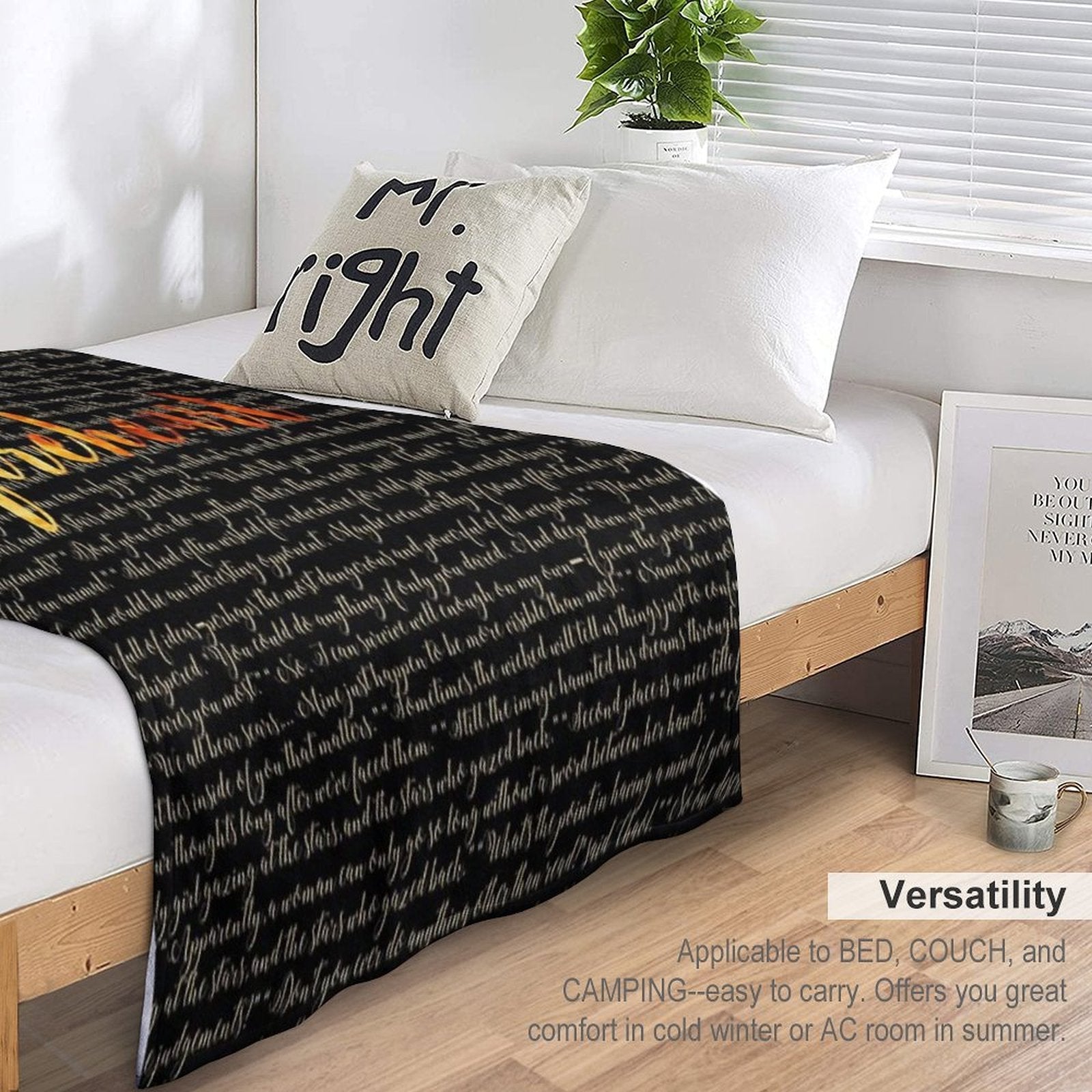 Fireheart Quoted Design Gift-ready Throw Blanket