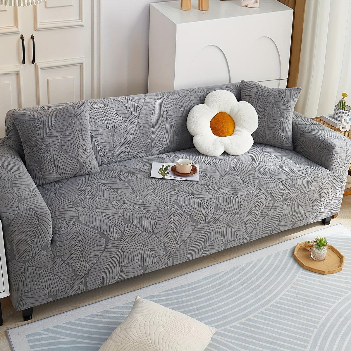 Premium Stretch Gray Couch Cover | Durable, Non-Slip & Versatile