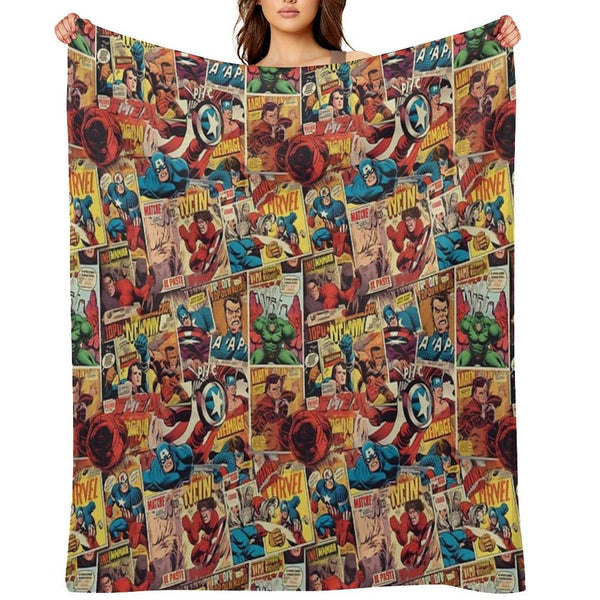Vintage Comic Pattern Lightweight Throw Blanket