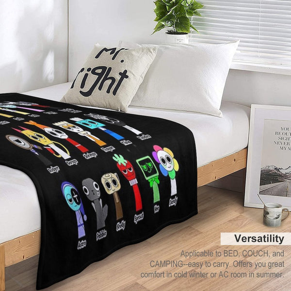 All Sprunki Phase 2 Horror Evil Scary Sprunki Boys Girls Premium Throw Blanket