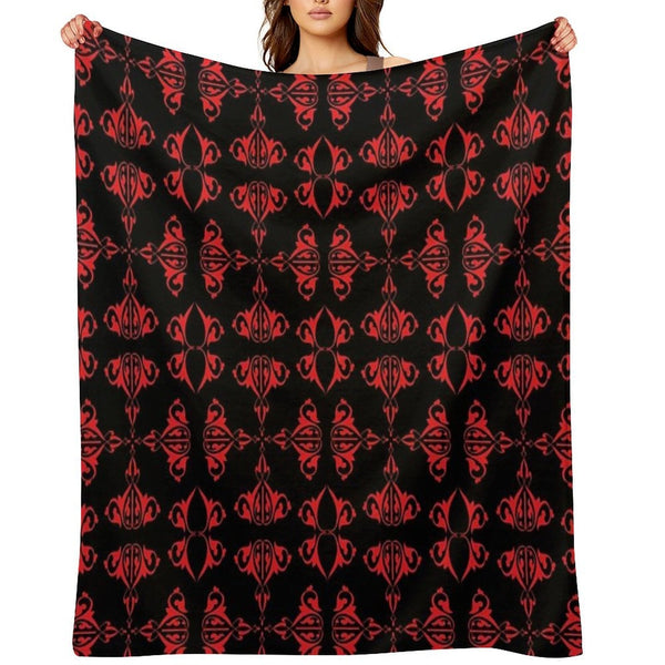 Vintage Abstract Design on Black Background Premium Throw Blanket