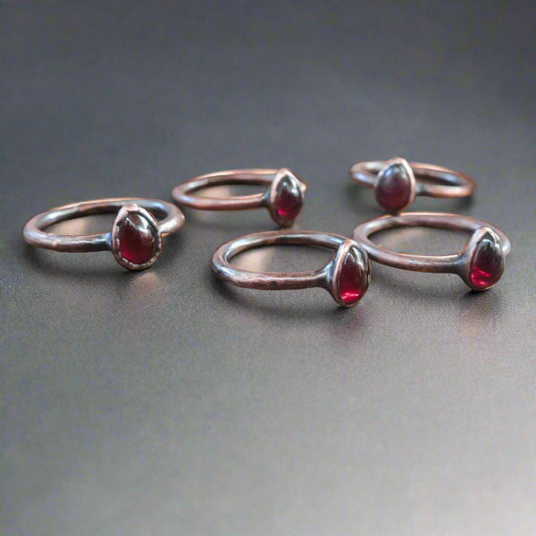 Copper Garnet Ring - Fiery Vitality for Grounding | By Blackbird & Sage