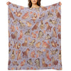 Hyenas in Lavender Throw Blanket