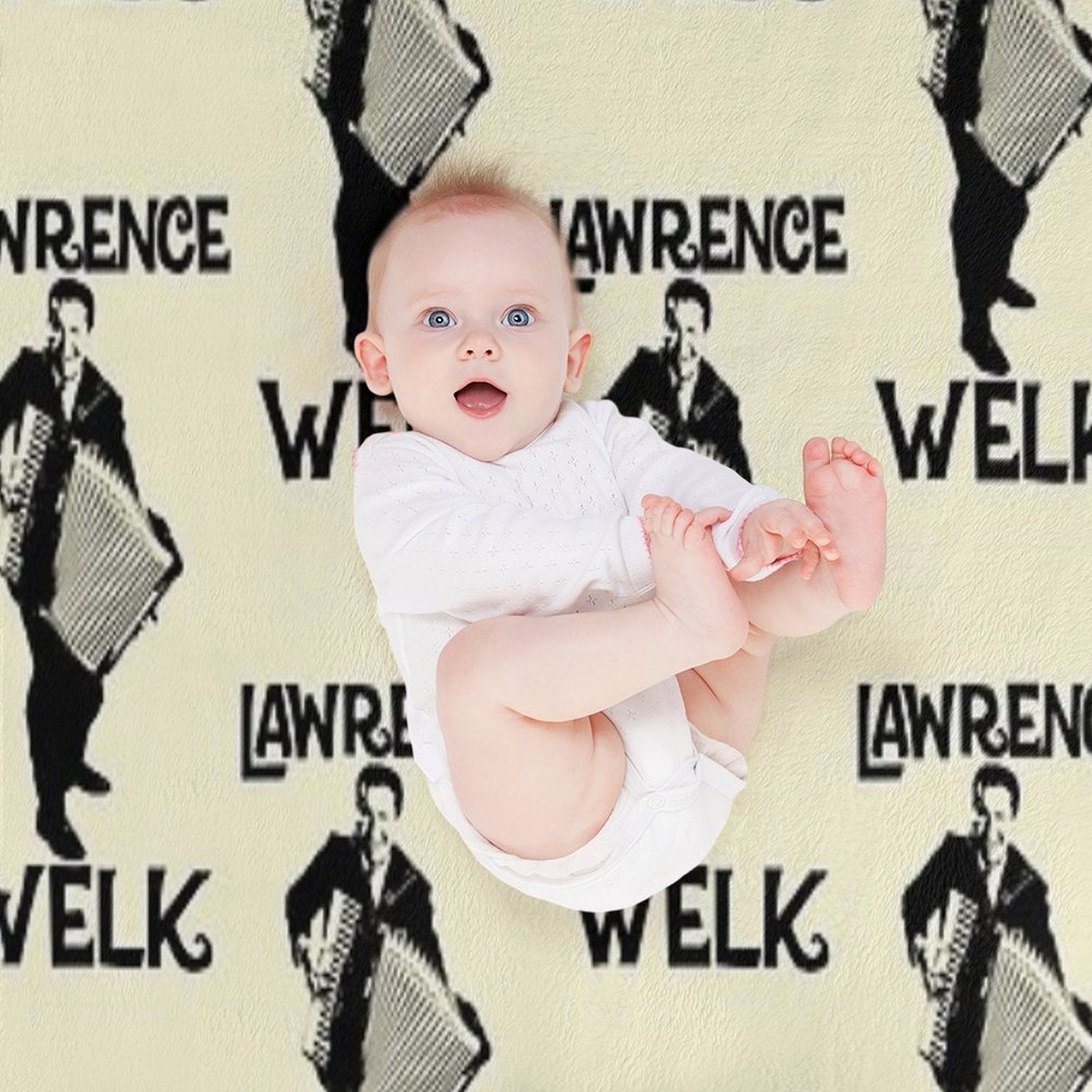 Lawrence Welk - Name - The Black Stencil Eco-conscious Throw Blanket