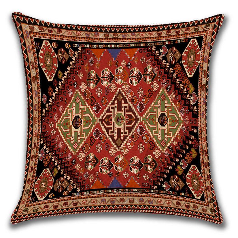 Persian-Style Ethnic Linen Cushion Cover (45x45cm)