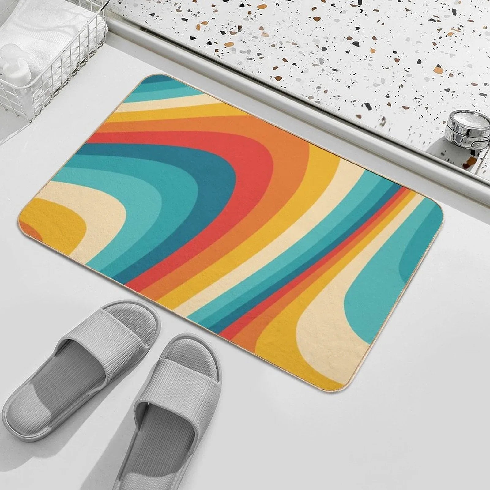 70s Retro Aesthetic Bath Mat