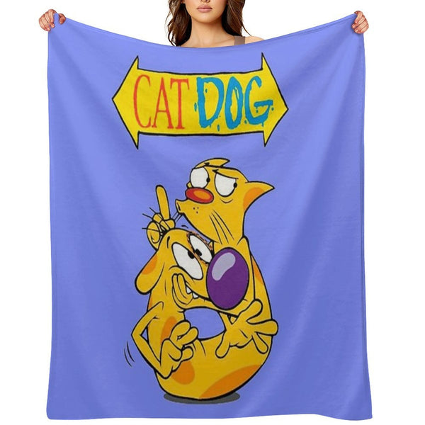 CatDog Quick-dry Throw Blanket