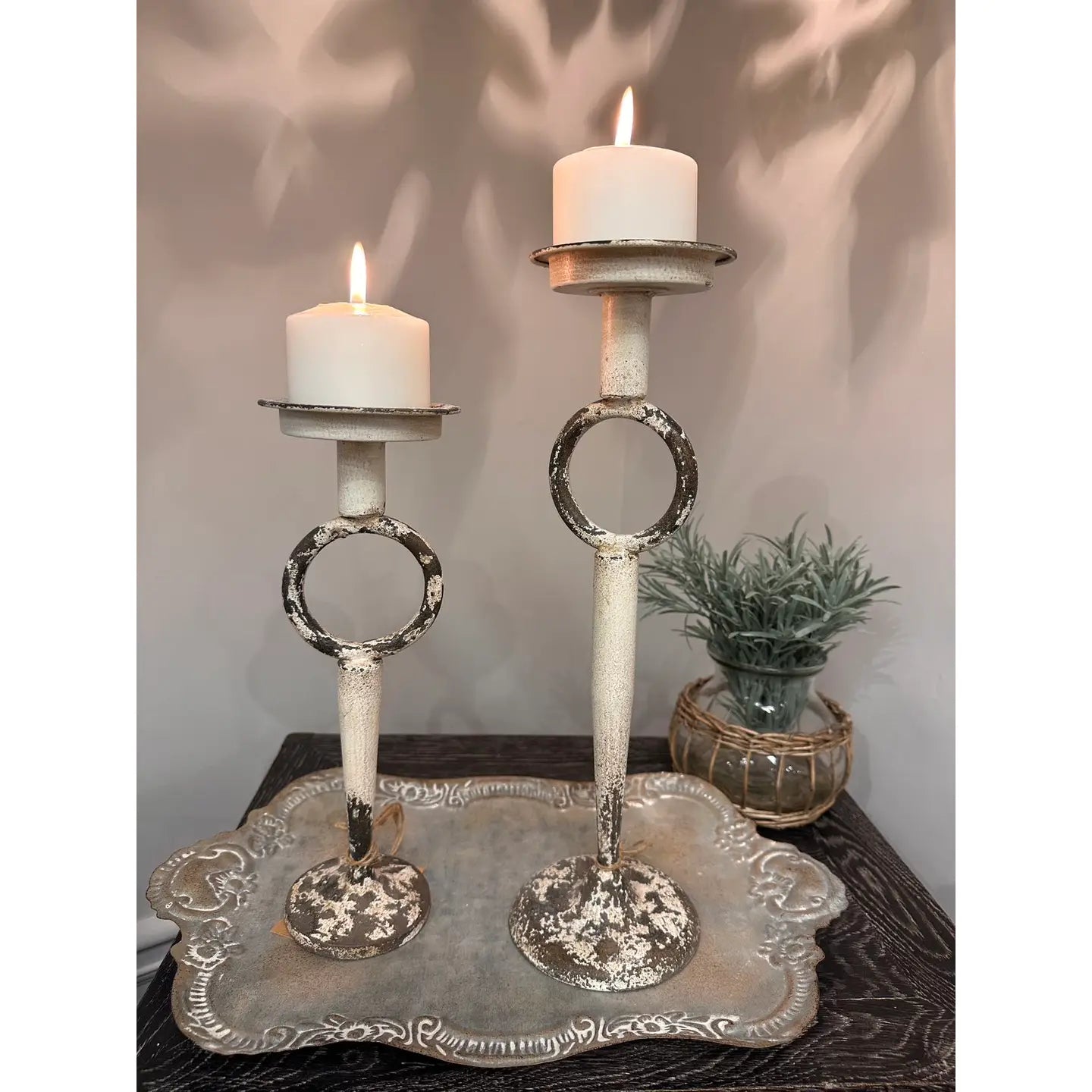Antique Wrought Iron Candle Holder