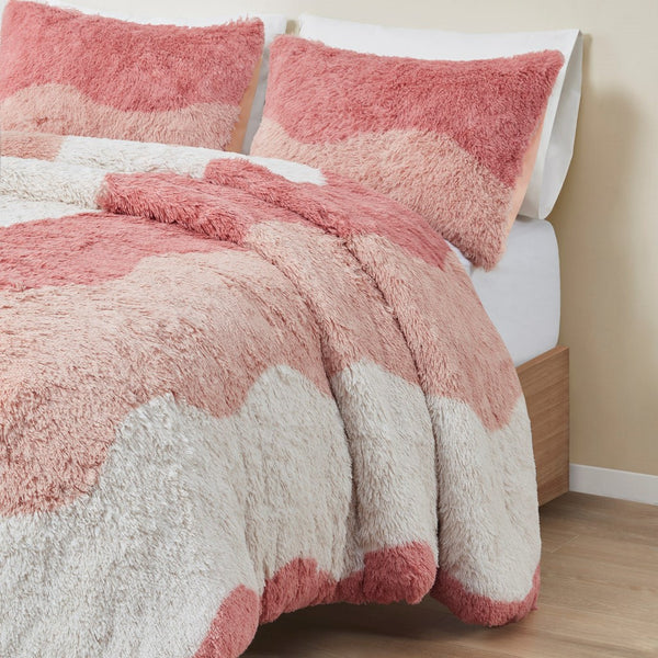 Cassie Ombre Shaggy Faux Fur Comforter Set - Gifts for You 'n Me
