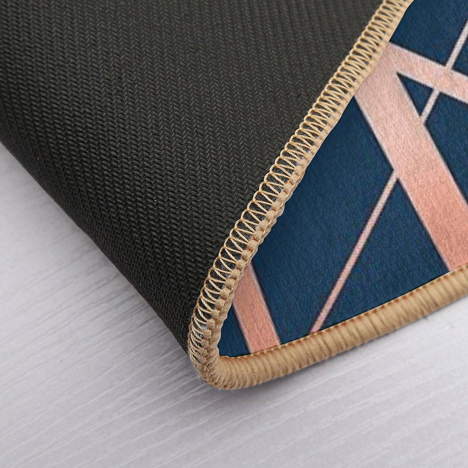 Navy Rose Gold Luxe Bath Mat
