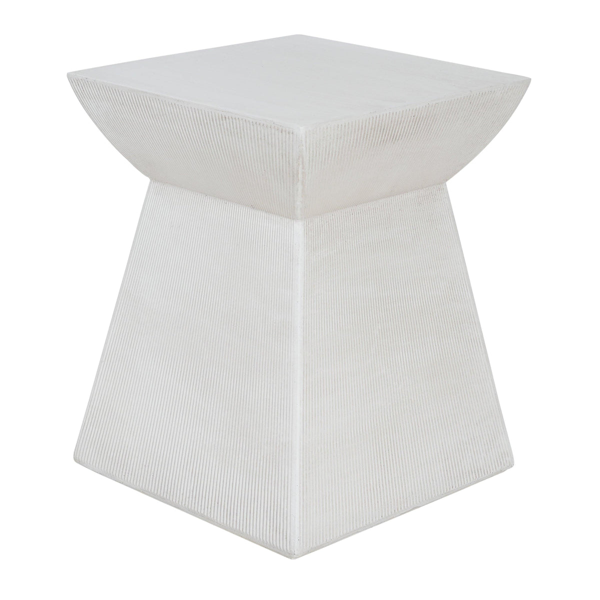Antique-Textured Magnesium Oxide Outdoor Side Table