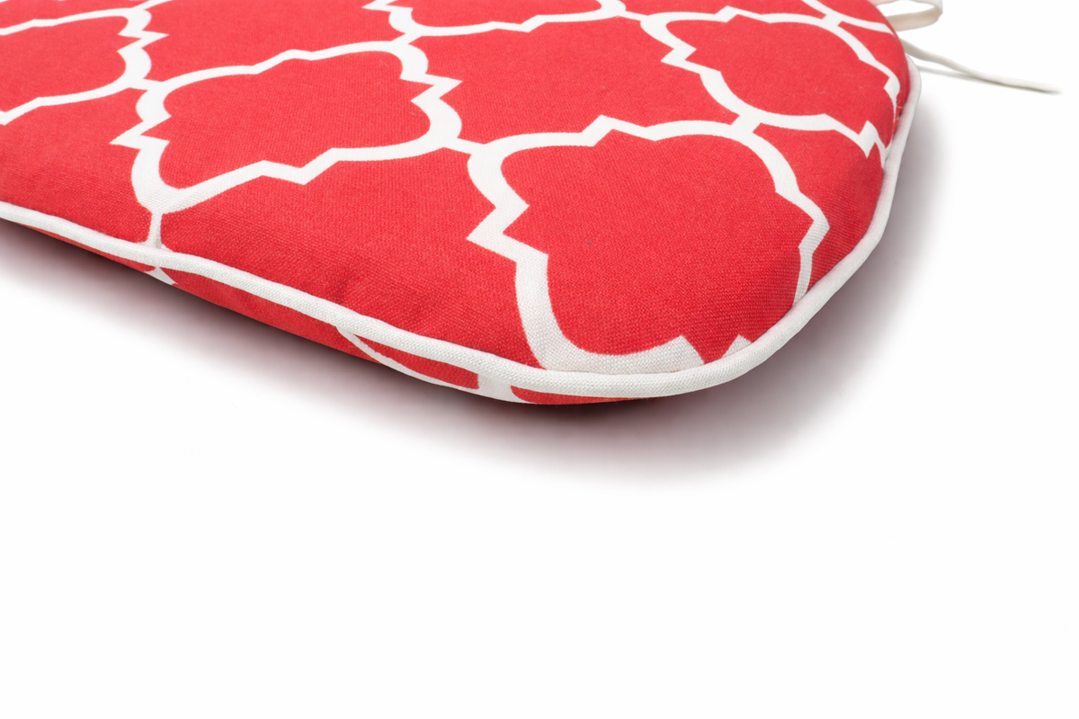 Outdoor Chair Cushions with Straps - Set of 4, Plaid