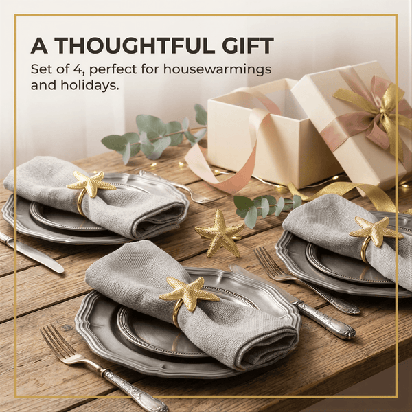 Gold Starfish Napkin Rings – Golden Star