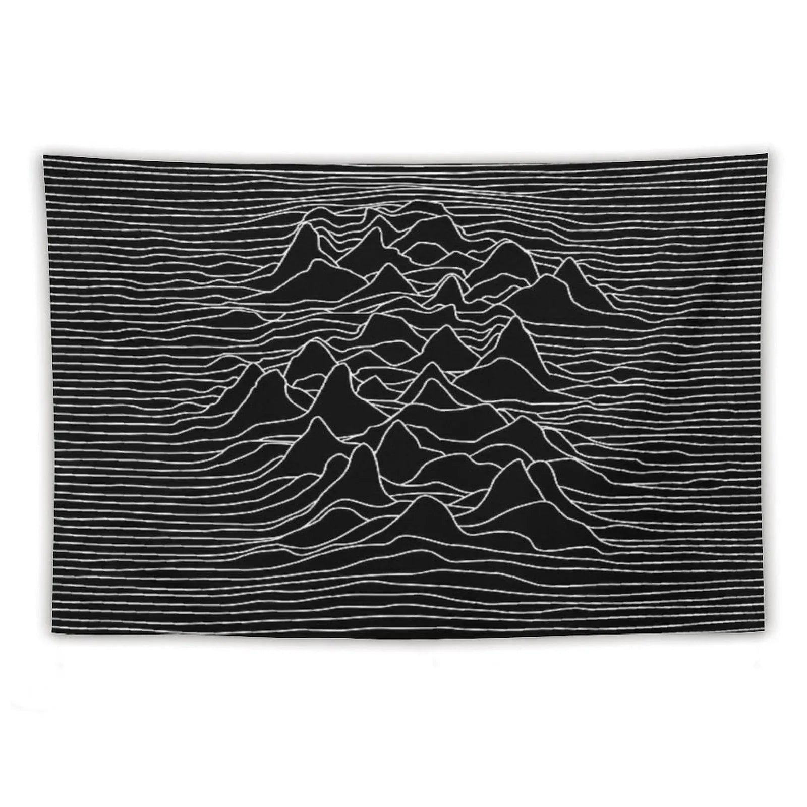 Black And White Illustration - Sound Wave Graphic  - Black Tapestry