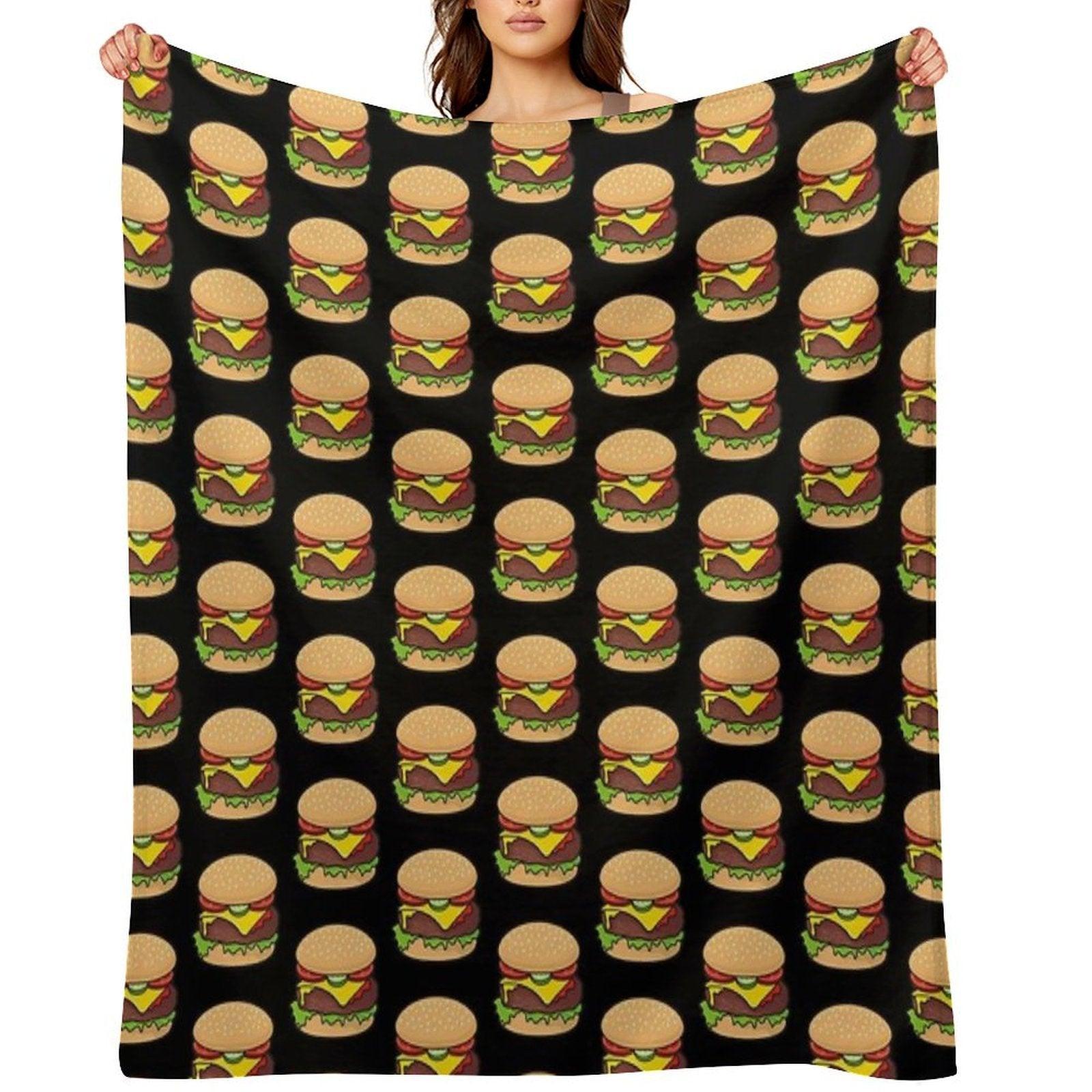Cheeseburger Pattern Throw Blanket