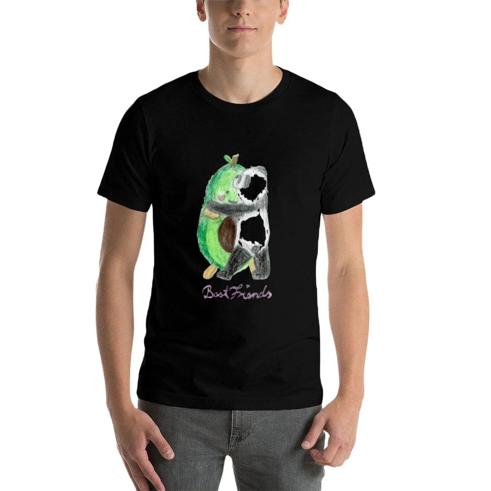 An Avocado And A Panda Hug Each Other Sweetly  Cotton T-Shirt