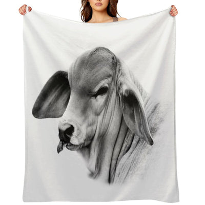 BRAHMAN CALF PORTRAIT, WALL ART AND DESIGNS Compact Throw Blanket