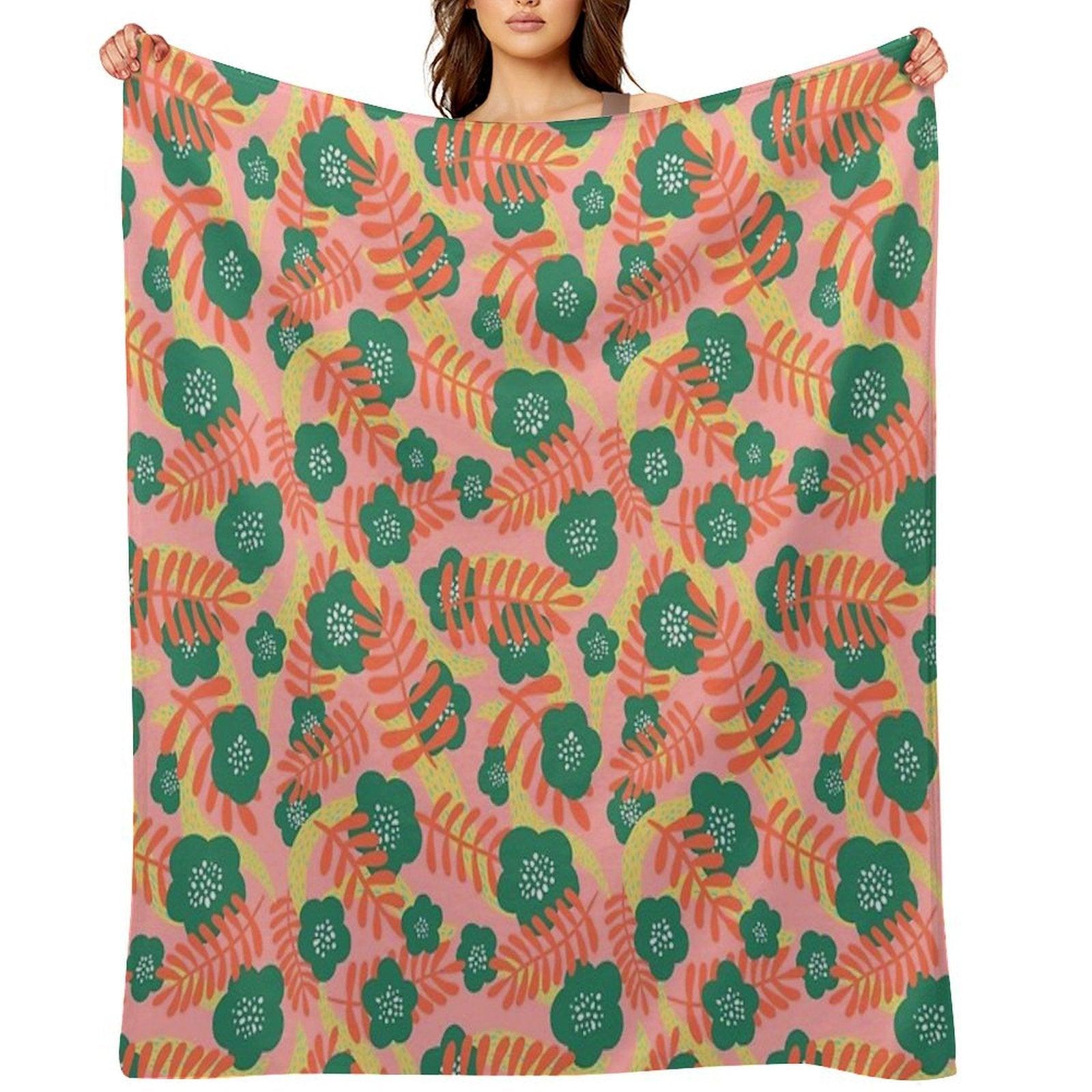 Bright Florals Throw Blanket