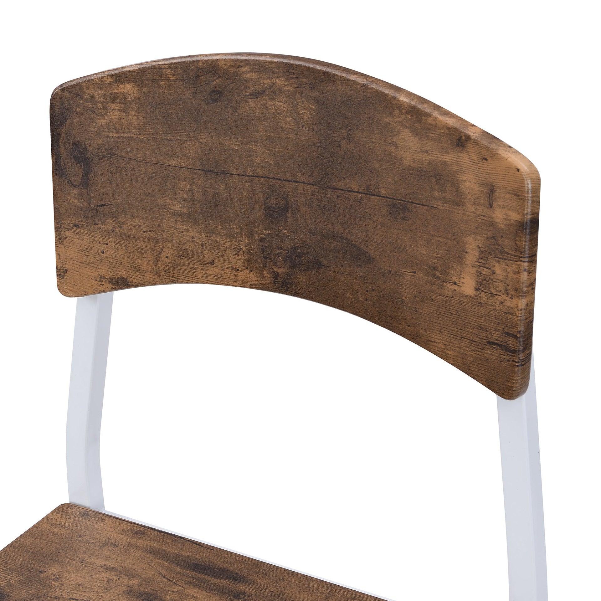 Farmhouse 5-piece Counter Height Drop Leaf Dining Table Set with Dining Chairs for 4,White Frame+ Rustic Brown Tabletop Vtng Furniture