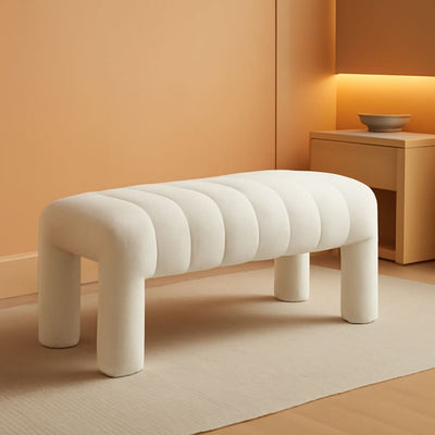 42.5 Inches Boucle Ottoman Bench Footrest Entryway