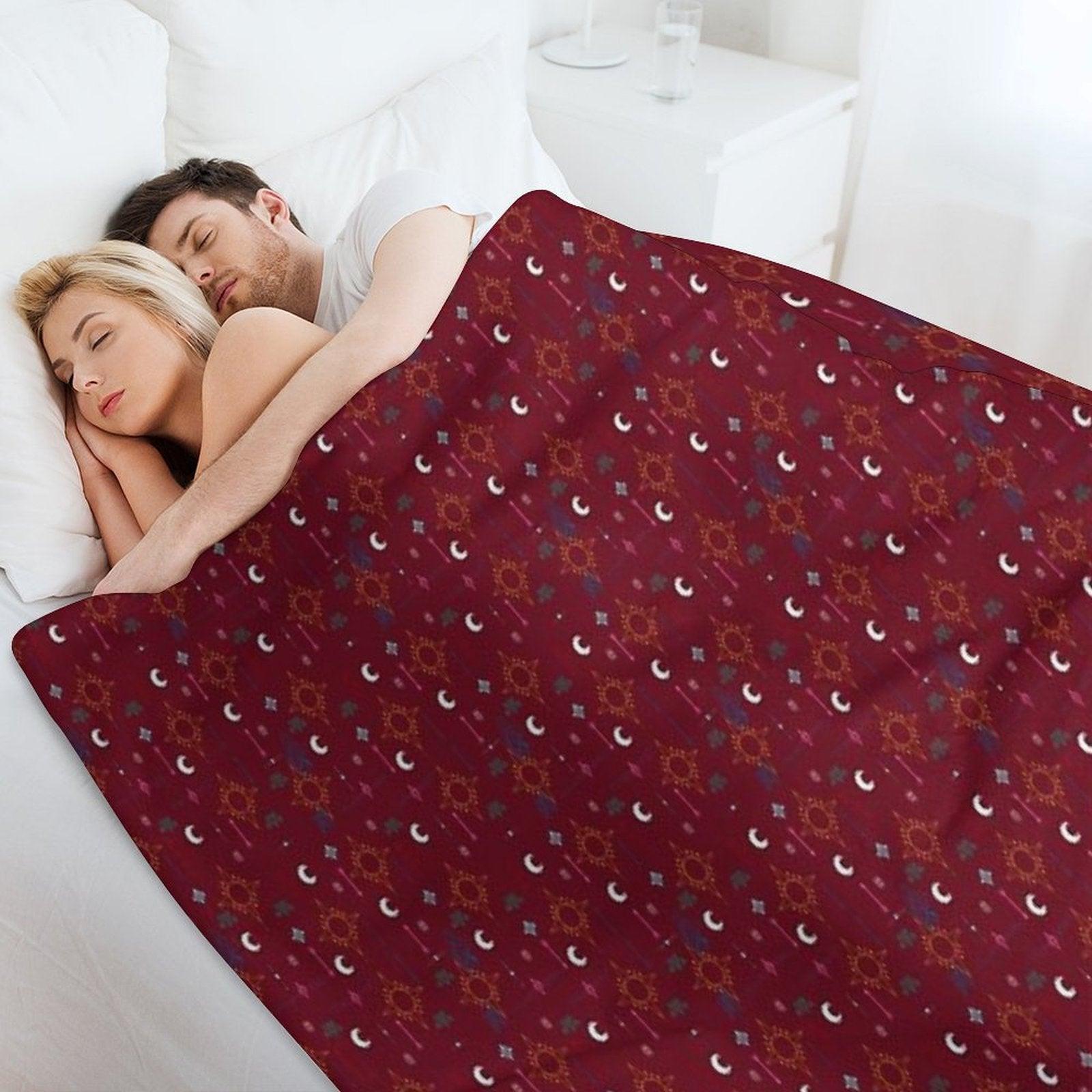 Mollymauk Tealeaf Pattern Throw Blanket