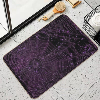 Cobwebs Pattern Purple Cobweb Bath Mat