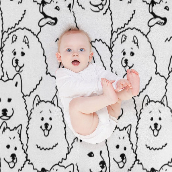 Oh Samoyed Compact Throw Blanket