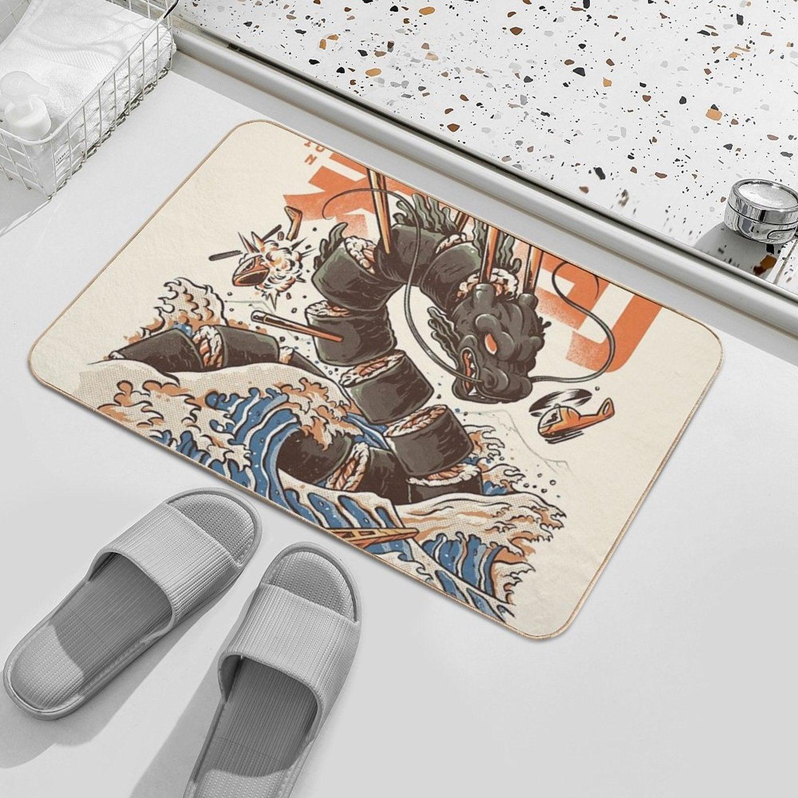 Great Sushi Dragon  Repositionable Bath Mat