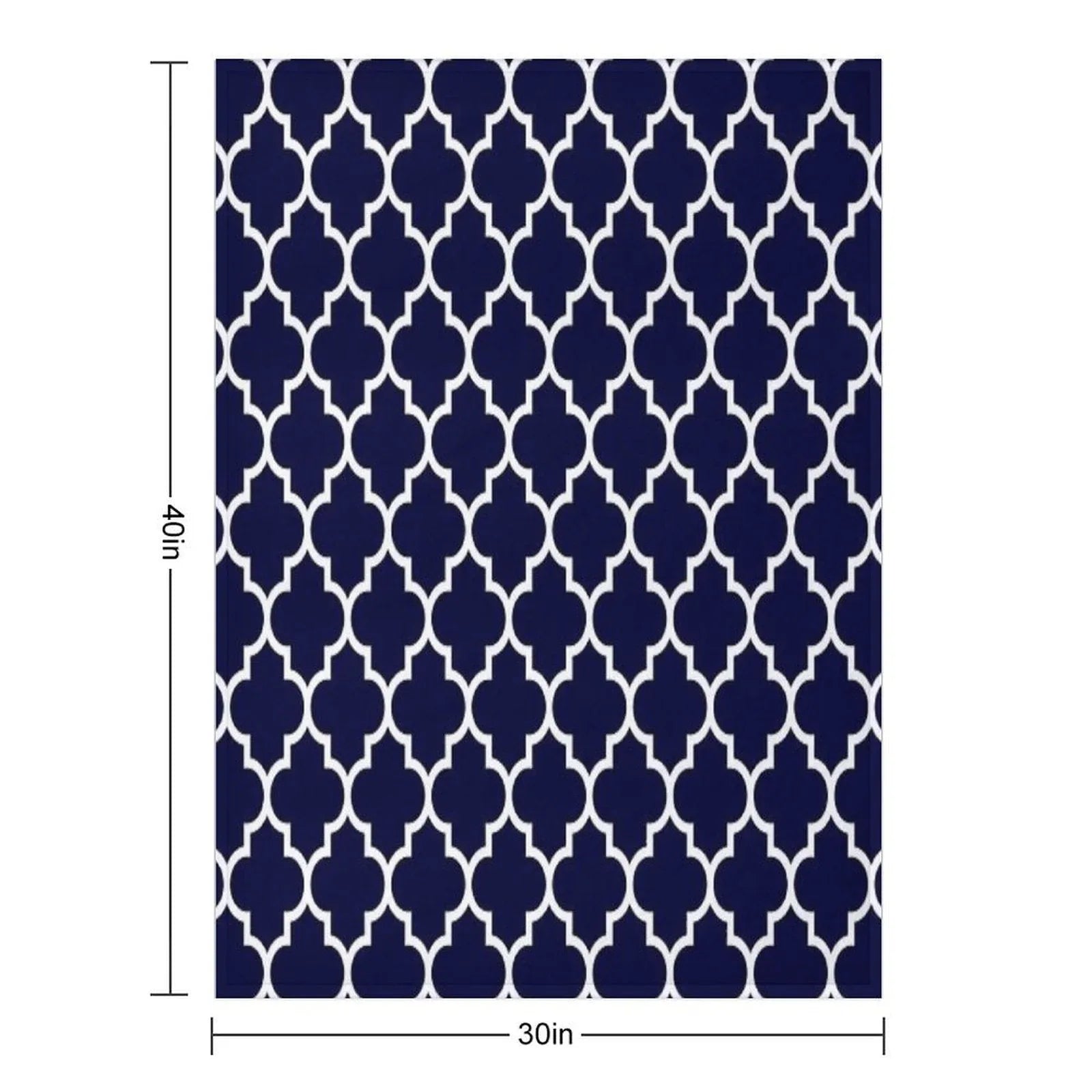 Navy Blue Quatrefoil Pattern Throw Blanket