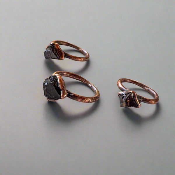 Raw Elite Shungite Ring – Grounding Shield for Calm | By Blackbird & Sage