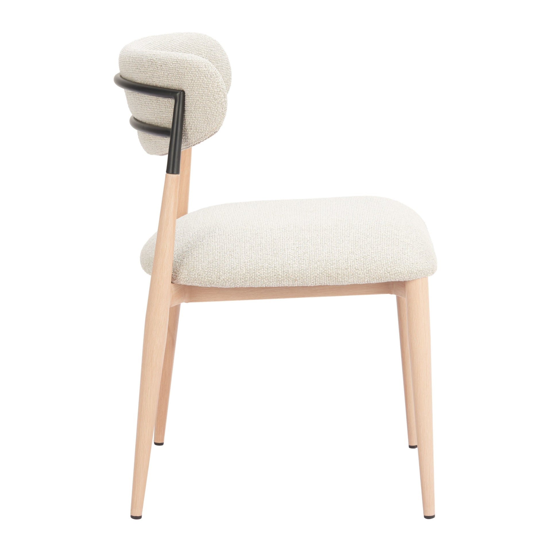 Equinox Armless Dining Chair (Set of 2) Oyster Gray & Natural