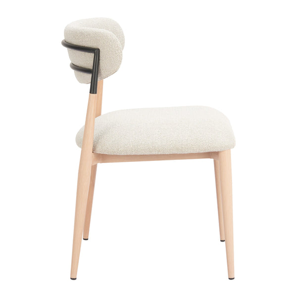 Equinox Armless Dining Chair (Set of 2) Oyster Gray & Natural